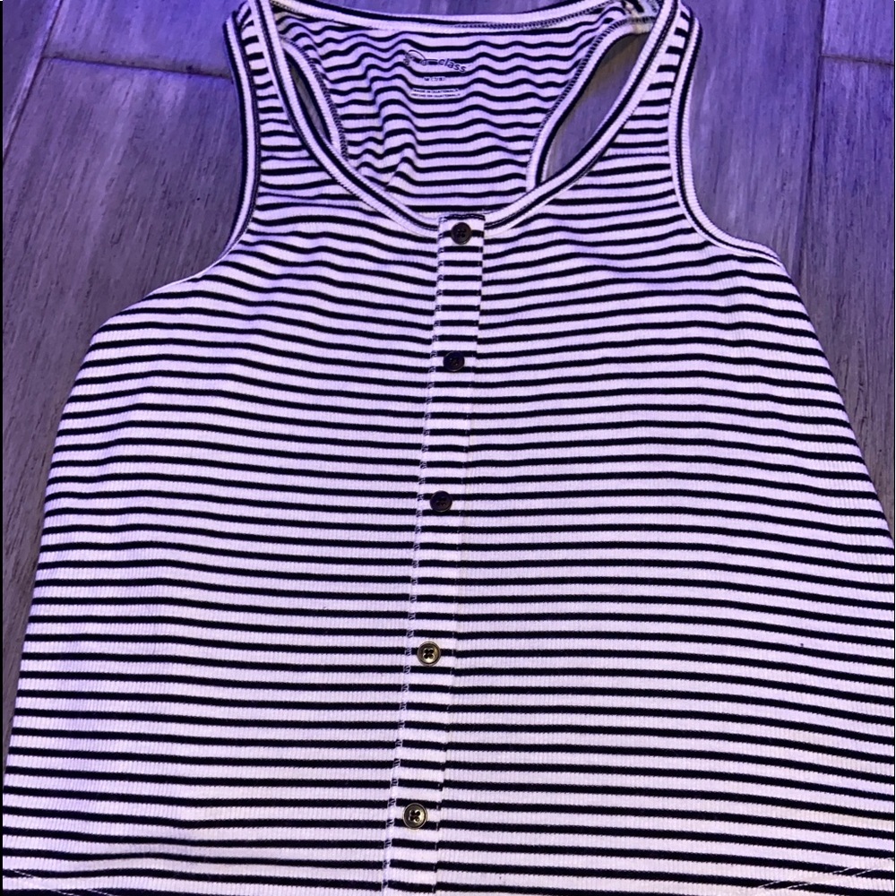 Art Class Black and White Striped Tanktop